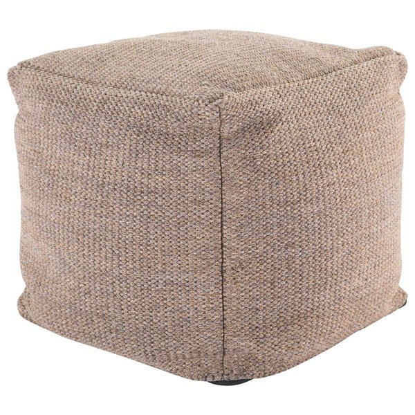 Jaipur Living 18 x 18 x 18 in. Montauk Mastic Solid Tan Indoor & Outdoor Pouf POF100422